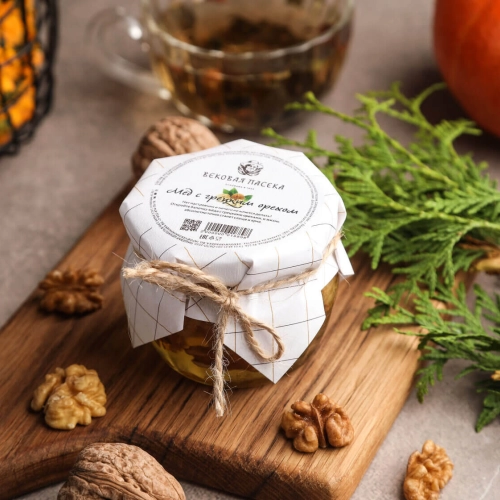 Мед цветочный с грецкими орехами Вековая пасека