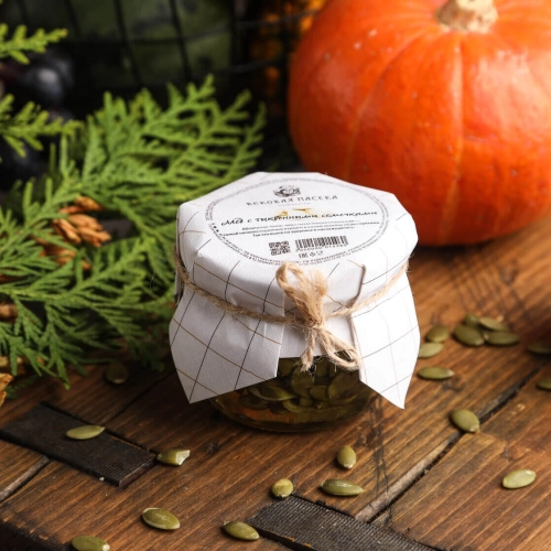 Мед цветочный с тыквенными семечками Вековая пасека