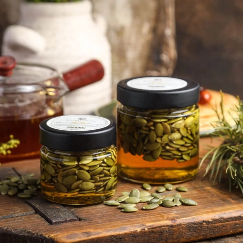 Мед с тыквенными семечками Вековая пасека (В баночке)