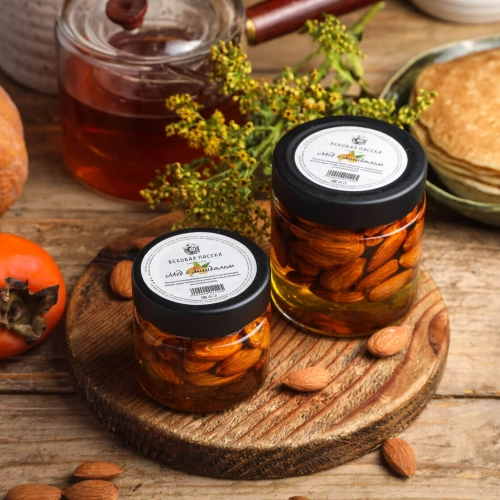 Мед с миндалем Вековая пасека (В баночке)