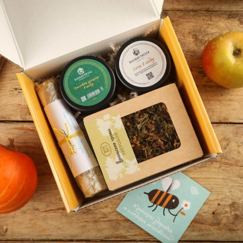 Подарочный набор «Чайная романтика» Вековая пасека (В крафтовой коробке)