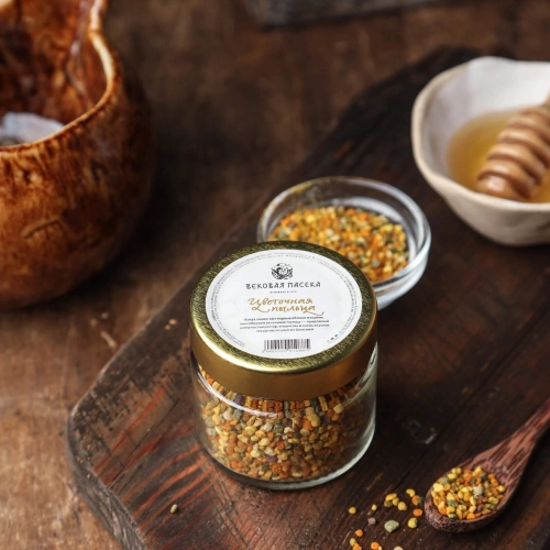 Цветочная пыльца Вековая пасека (В стеклянной банке, сбор 2025 г)